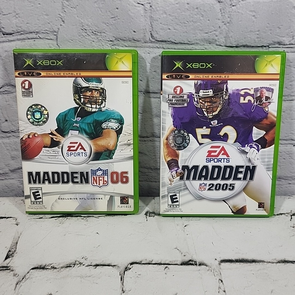 Xbox Live EA‎ Sports Madden 2005 2006 NFL Lot Of 2 Video Games